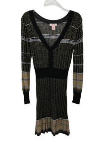 Candie's Black Gold Shimmer Sweater Dress | L