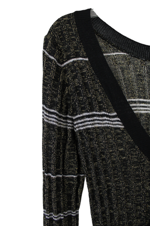 Candie's Black Gold Shimmer Sweater Dress | L