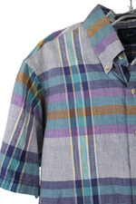Career Sport Club Purple Cotton Plaid Shirt | L