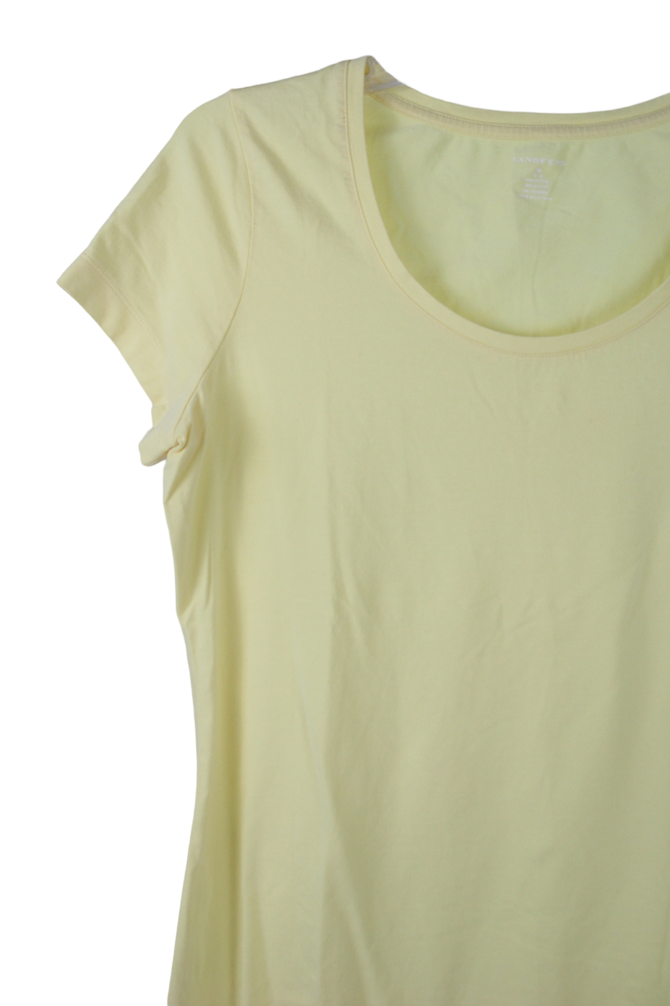 Lands' End Pale Yellow Butter Soft Tee | M