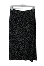 Evan-Picone Black Scribble Skirt | M