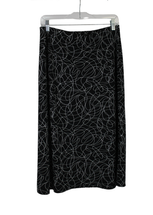 Evan-Picone Black Scribble Skirt | M