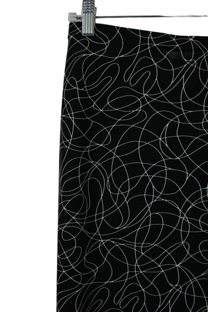 Evan-Picone Black Scribble Skirt | M