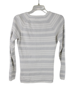 New York & Co. White Silver Shimmer Knit Sweater | M