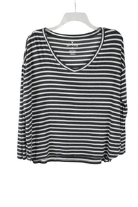 American Eagle Soft & Sexy Gray Striped Shirt | S