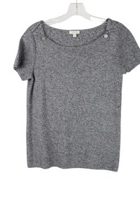 Talbots Gray Heathered Knit Top | Petite