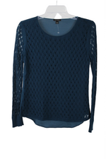 Ann Taylor Dark Teal Knit Front Top | S