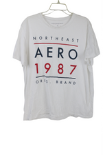 Aeropostale White Logo Tee | XL