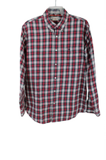 Dockers Red Plaid Classic Fit Button Down Shirt | L