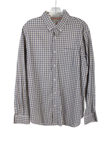 Dockers Classic Fit Black Tan Plaid Shirt | L