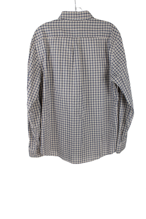 Dockers Classic Fit Black Tan Plaid Shirt | L