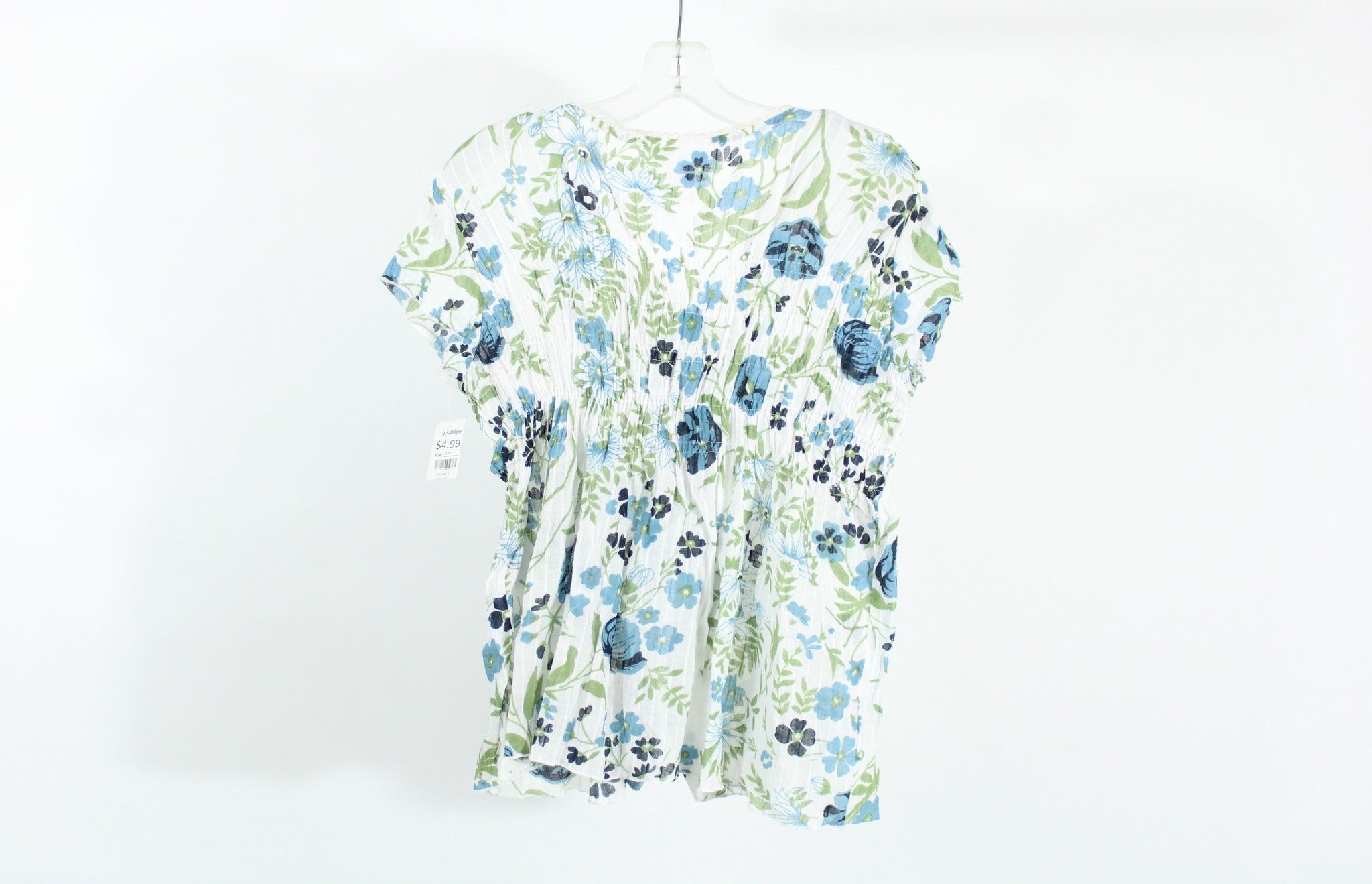 Dressbarn Blue & Green Floral Top | Size M